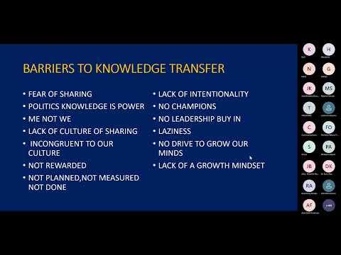 Webinar Series I — Knowledge Transfer & Transformation